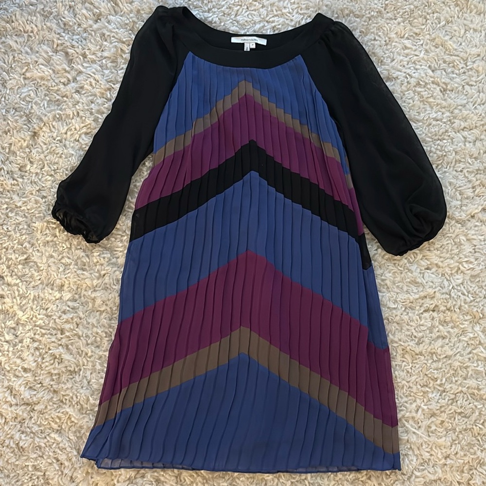 Max And Cleo Extra Small Long Sleeve Dress Vertical Stripes
